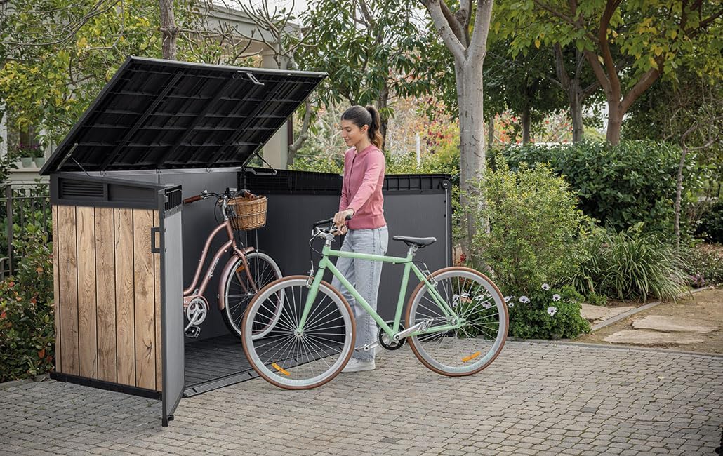 Keter Coffre de rangement pour jardin Signature 2020L - Aspect bois