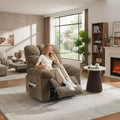 Massage Recliner Chair with Heat - 360 Swivel Rocker, Oversized Single Sofa w/ Vibration, USB & Storage Pockets for Living Room/Bedroom
