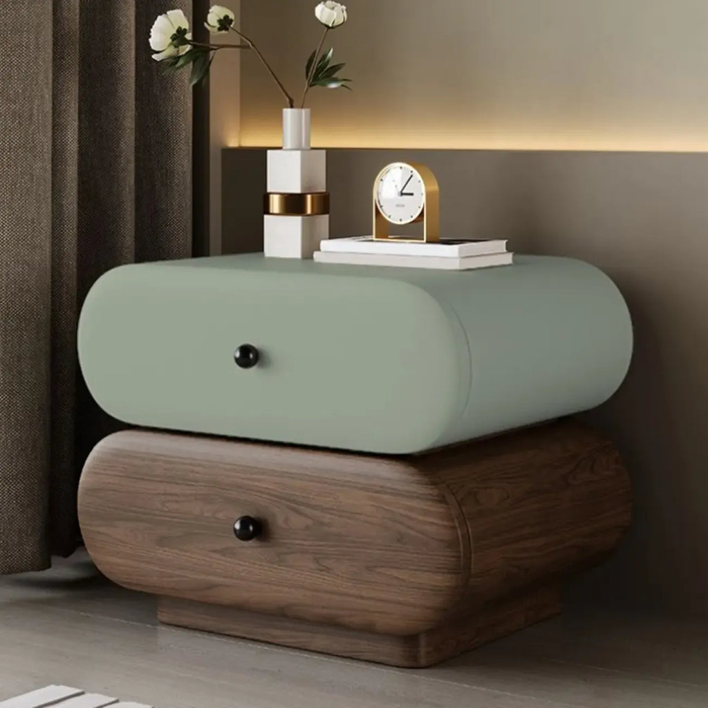 Modern Two-Tone Bedside Table with Storage Drawers
