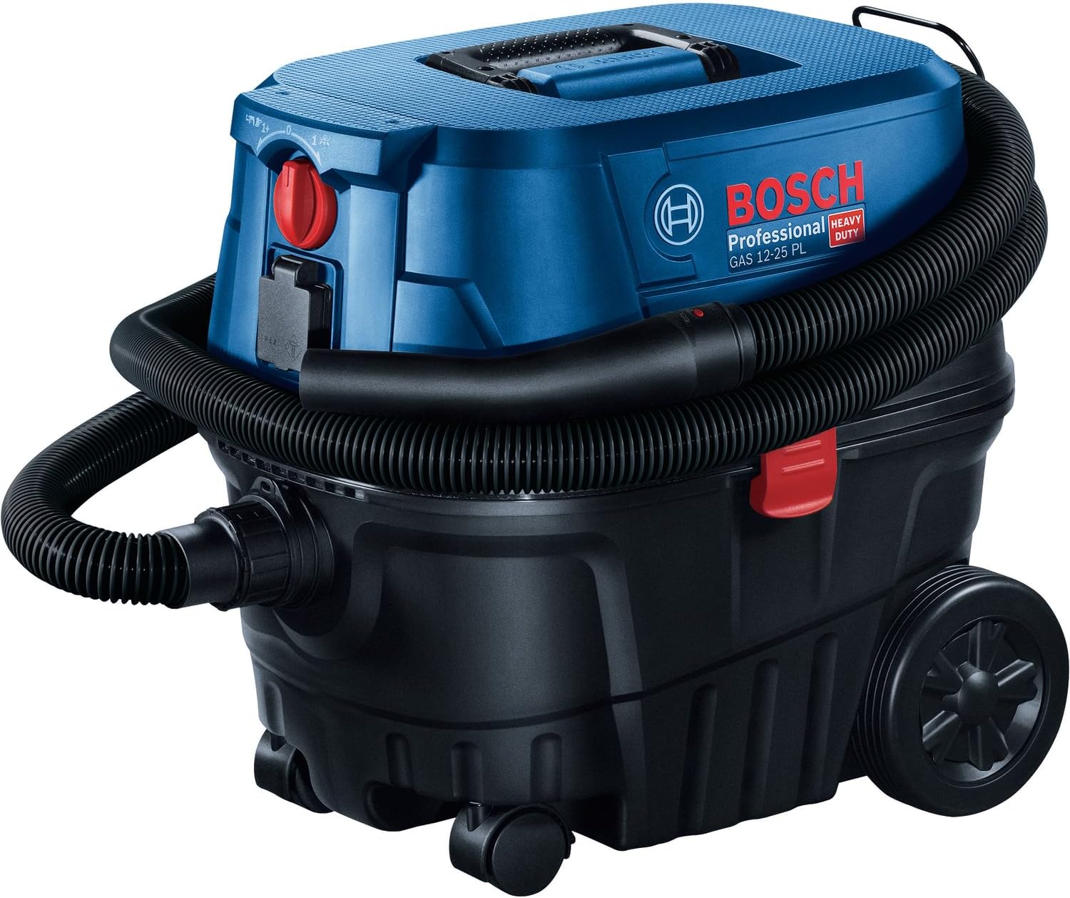Bosch Professional Aspirateur pour Solides et liquides Gas 12-25 PL (Moteur 1 250 W, débit d'air de 65 l/s, dépression de 200 mbar, y Compris Filtre HEPA, suceur Droit)