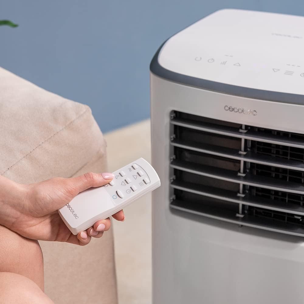 Cecotec Climatiseur Portable ForceClima 7400 Soundless Touch. Télécommande et commande tactile, 7000 BTU, affichage LED, 4 modes, 2 vitesses, couverture jusqu'à 15 m2