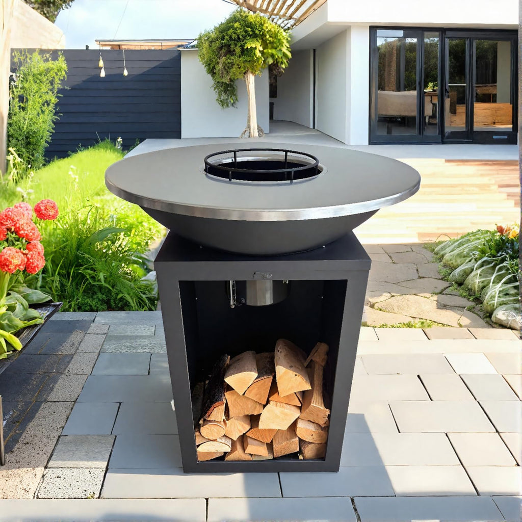 Plancha - BBQ - Brasero - Barbecue - Plaque de cuisson - Outdoor - ASH Solaris - XL - Plancha - Anneau de barbecue Ø 81 cm - Cheminée de jardin - Barbecue - Aspect luxueux - Plaque de cuisson