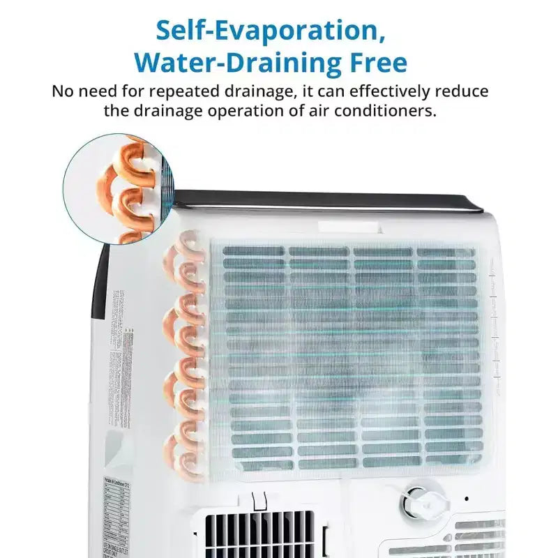 GustoWave 14000 BTU Air Conditioner with Remote Control, Portable AC Unit for Rooms up to 750 Sq.ft, White/Black
