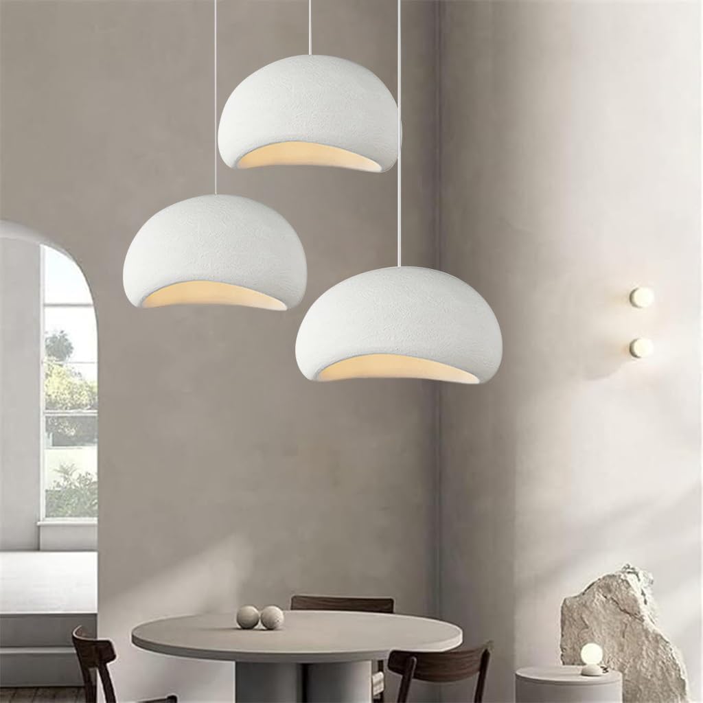 HEYUN Lampe Suspendue Wabi-sabi Blanche E27 Lampes Suspendues Lumières De Restaurant Lampe À Suspension De Bar Créative Style Pour Salle À Manger Salon De Thé Salon Café Cuisine(A1)