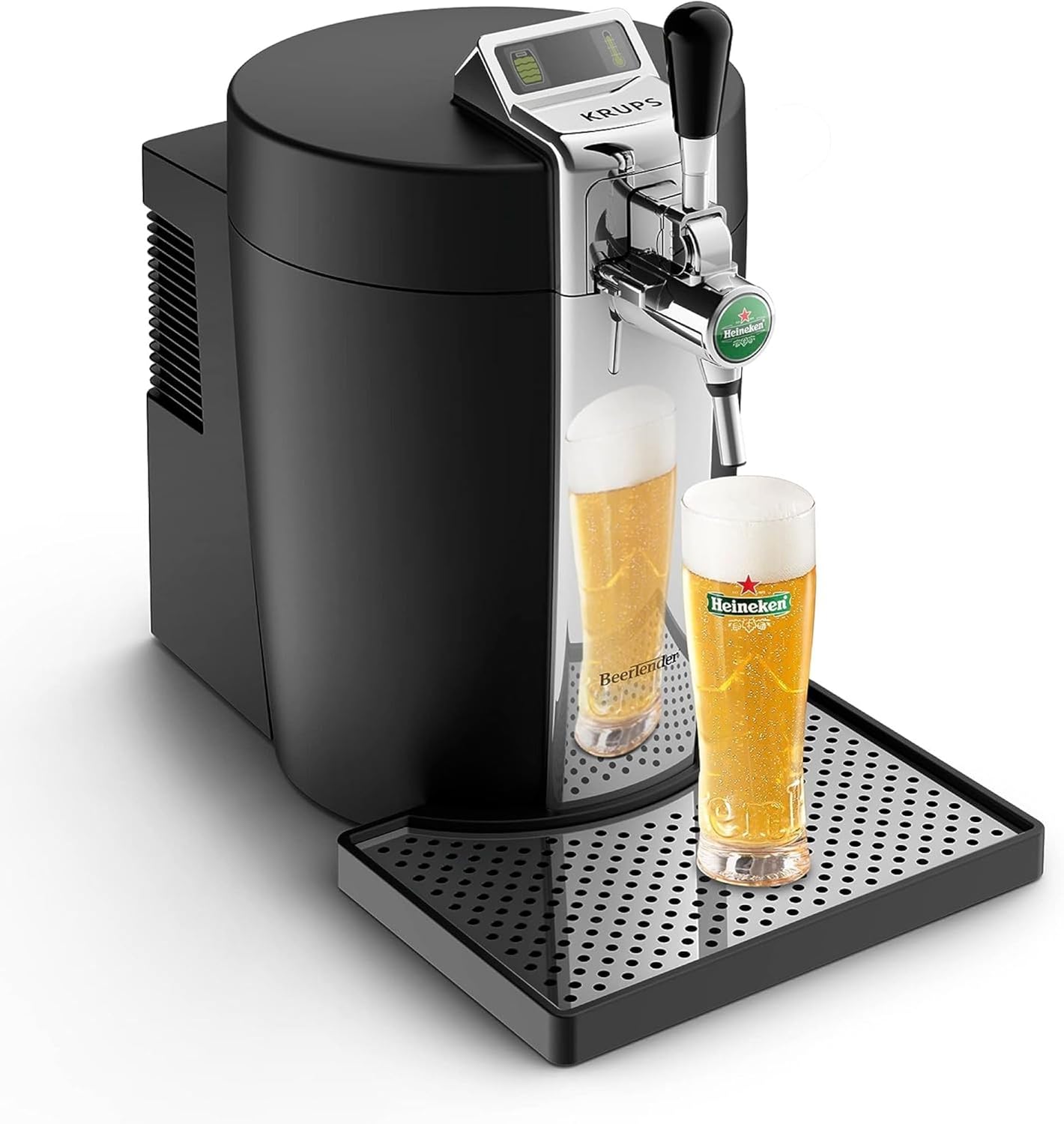 BEERTENDER Machine à bière pression, Compatible avec les fûts de 5 L, Tireuse à bière, Pompe à bière, Indicateur température, Indicateur volume restant VB700800(Noir Anthracite)