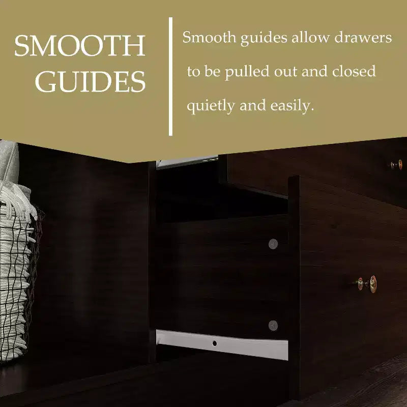 Hitow Armoire 2-Large Drawer Center Hanging Area with Mirror Minimalist Style