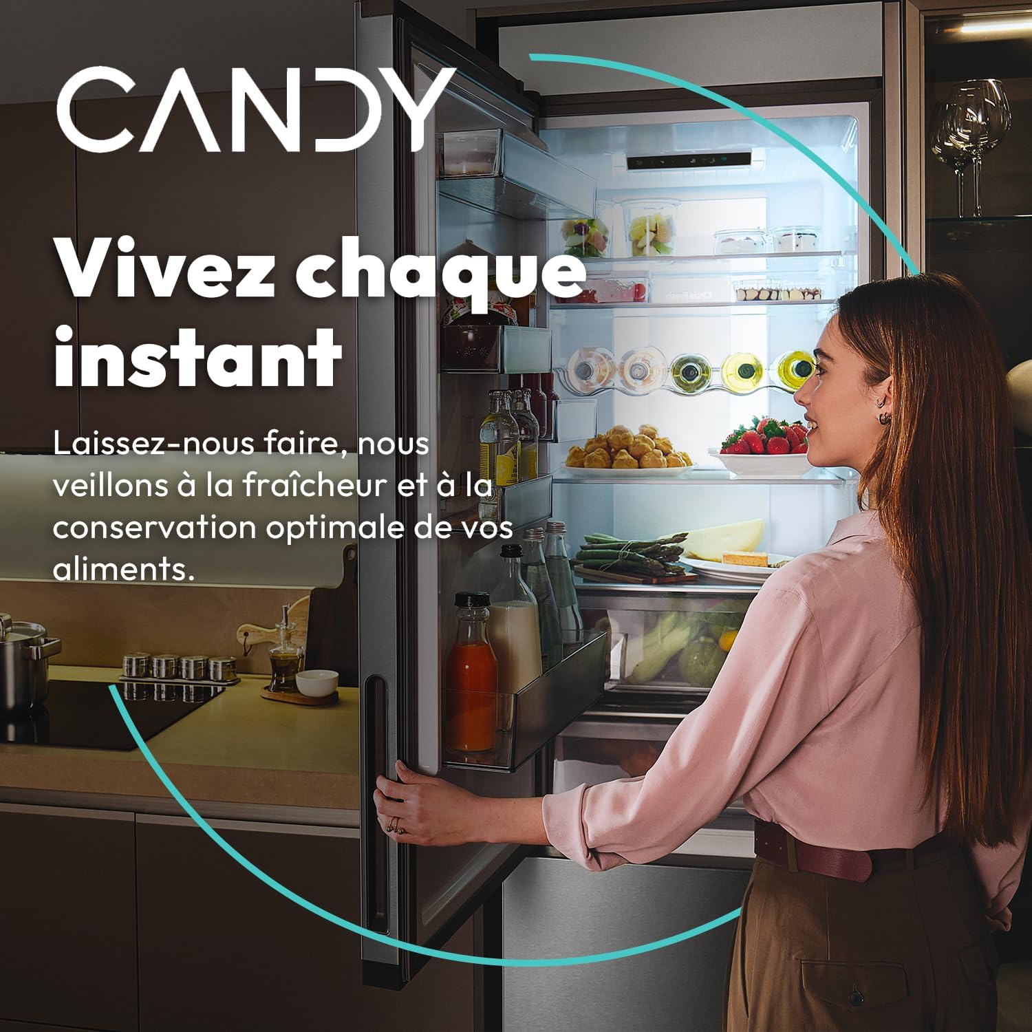 Candy - Mini Réfrigérateur Table Top - 1 Porte - Classe Énergétique E - Froid Statique - Blanc - 127 Litres - 85 x 55 x 58 cm - Modèle CCTLS 544WHN