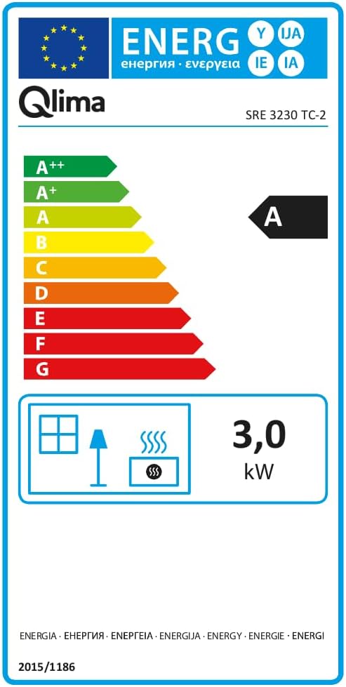 Poêle à pétrole électronique Qlima SRE3230TC 3kW, Rayonnant, Noir