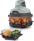 Ninja CRISPi Friteuse sans huile portable, 3,8L, 4-en-1 : Frire sans huile, Rôtir, Garder au chaud, Recroustiller, Design compact, 2 récipients avec couvercles, 1 700 W, Sauge FN101EUSG