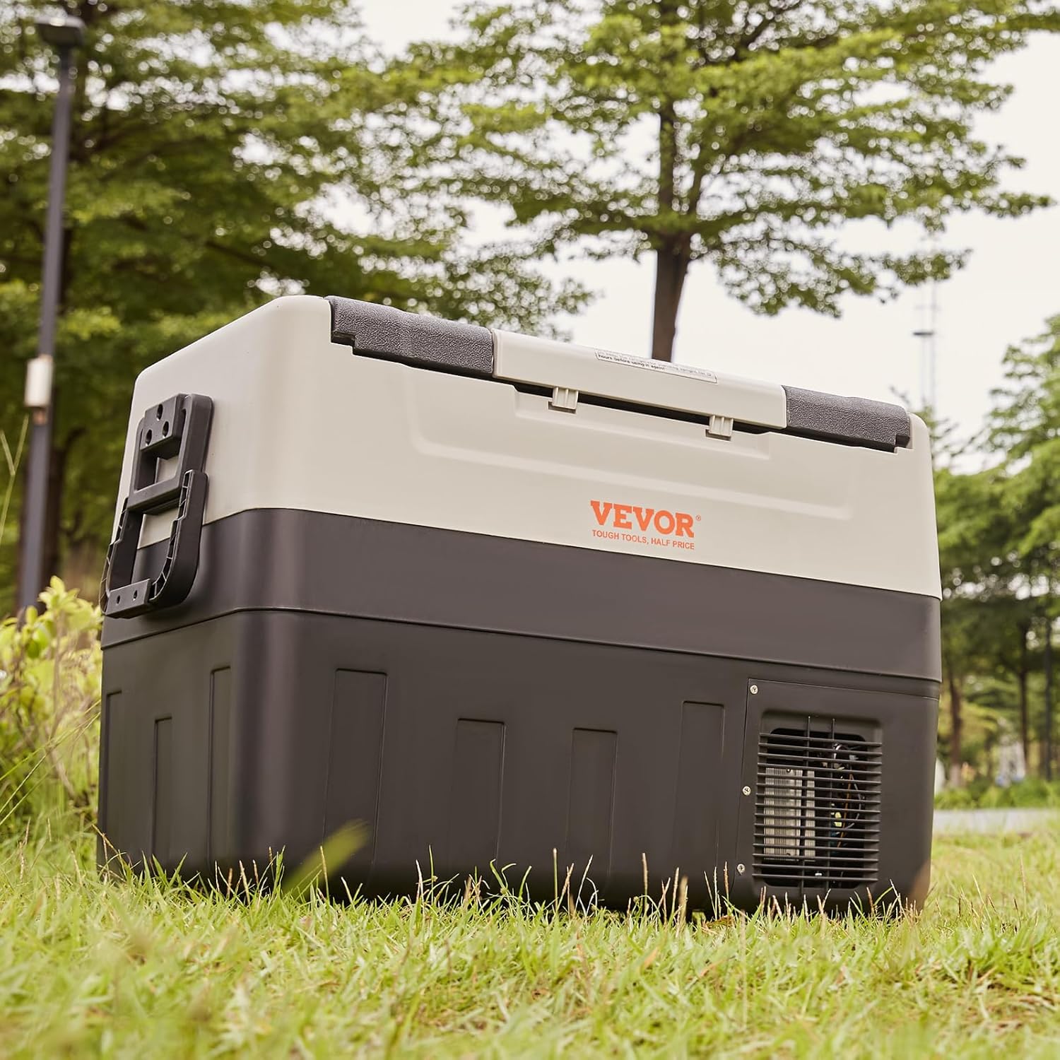 VEVOR Glacière Électrique Portable de 55 L Réfrigérateur de Voiture Portable 12/24 V CC 100-240 V CA Frigo Voiture Double Zone 0,6 kW.h -20 °C à 10 °C Réglable Congélateur pour Camion Bateau Camping