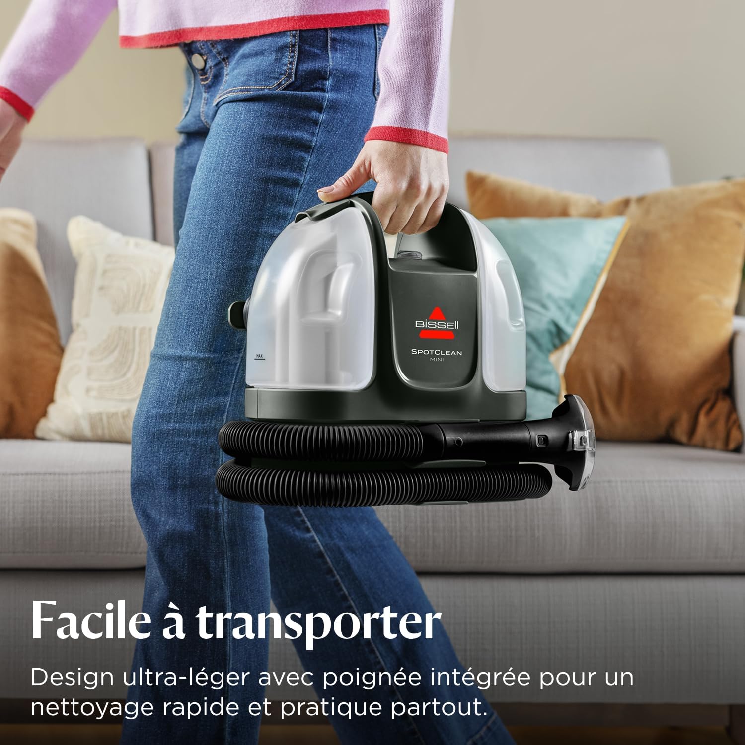 BISSELL SpotClean Mini Shampouineuse Filaire, Nettoyeur Tapis Portable, Idéal pour les Nettoyages Rapides, Compact et Léger, Élimine les Taches en Voiture, Bateau, Canapé et Plus Encore, 41491