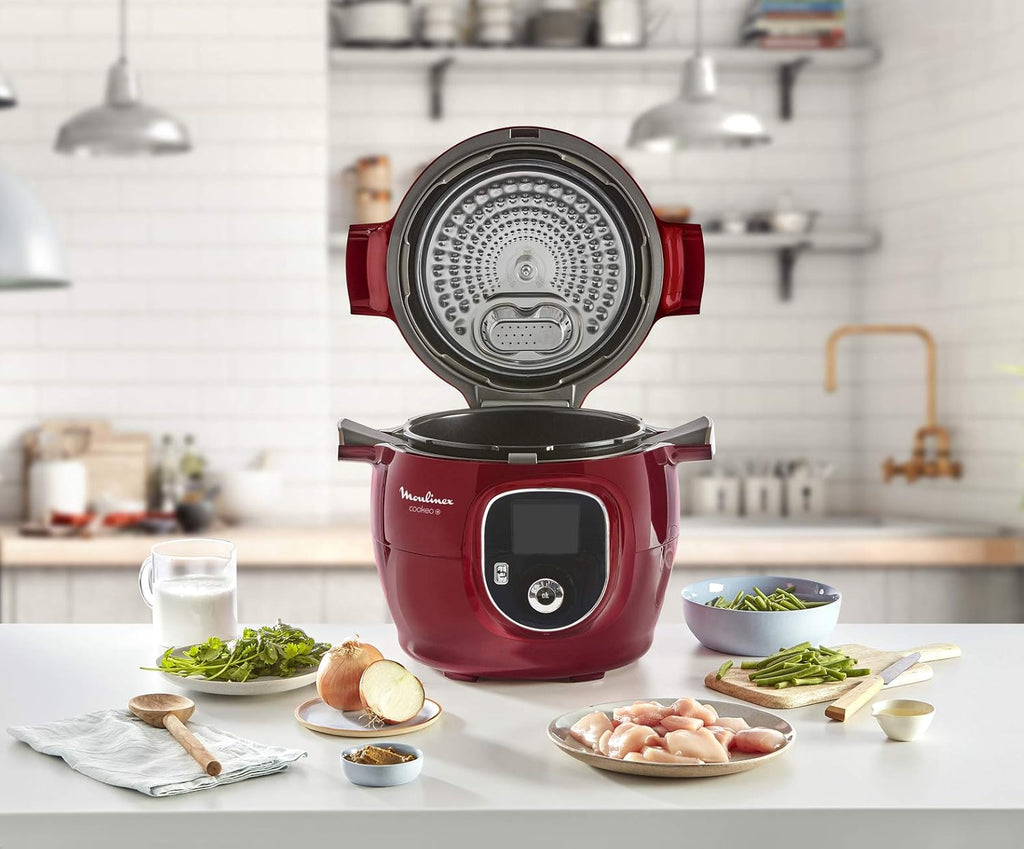 Moulinex Multicuiseur Intelligent Cookeo+ 6L 6 Modes de Cuisson 180 Recettes Préprogrammées Jusqu'à 6 Personnes Rouge CE85A510