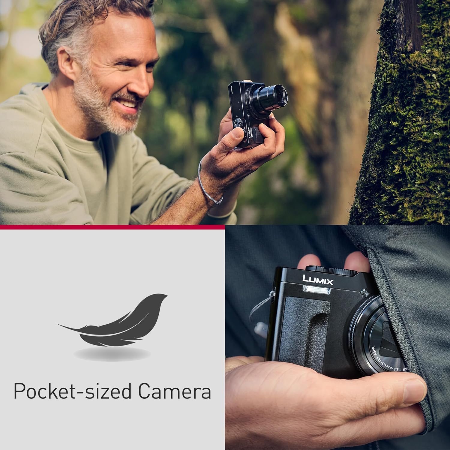 Panasonic Lumix TZ99 | Appareil Photo Compact Zoom Puissant (Capteur 20.3MP, Zoom Leica 30x F3.3-6.4, Écran Tactile inclinable, Stabilisation, Mode Selfie, Vidéo 4K, Wi-FI, Bluetooth) Noir