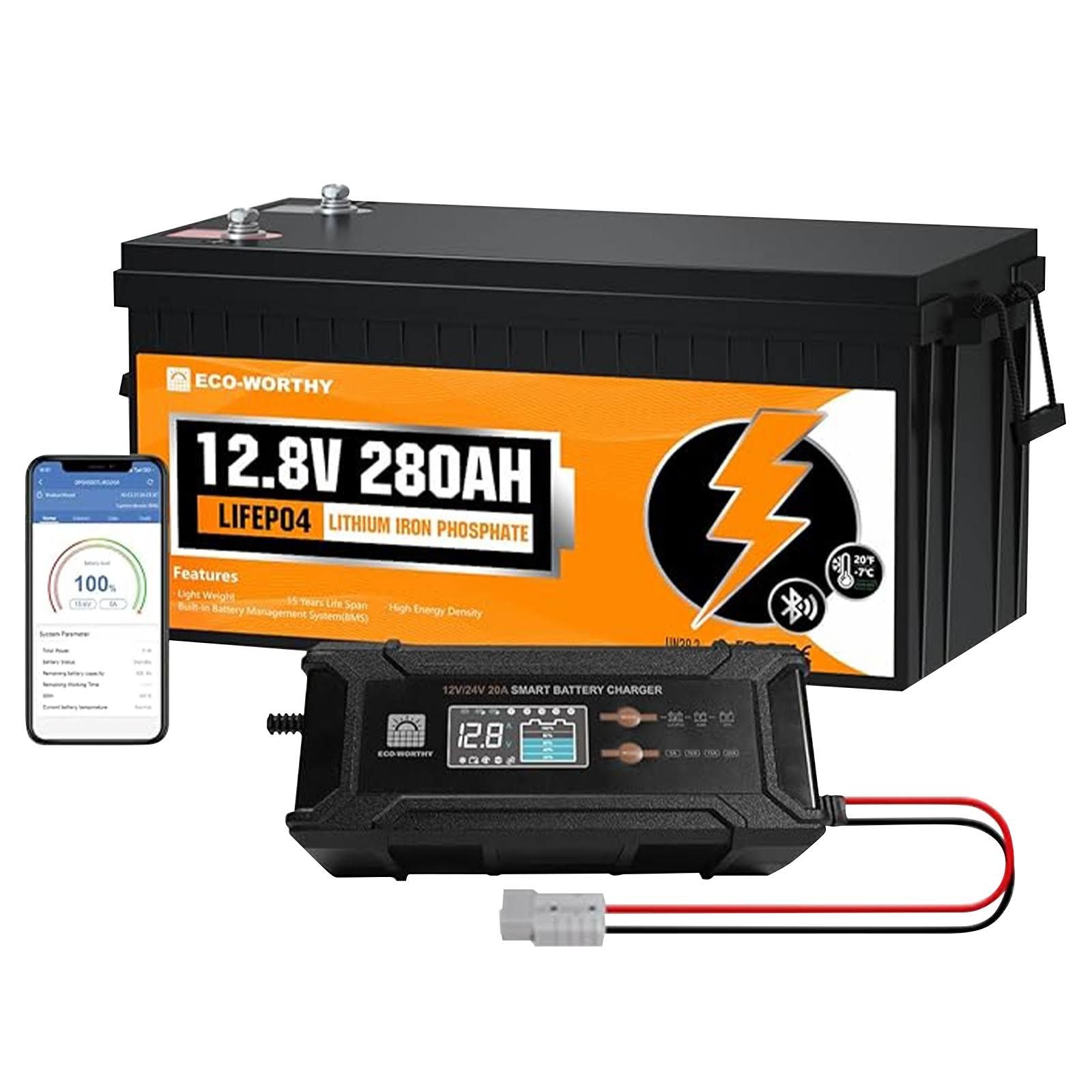 Batterie Lithium LiFePO4 12V 280Ah Bluetooth & Protection Basse Température