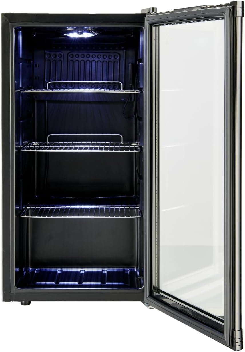 METRO Professional Réfrigérateur à boissons GPC1088, métal/verre, 43 x 49 x 83 cm, 88 L, réfrigération statique, noir