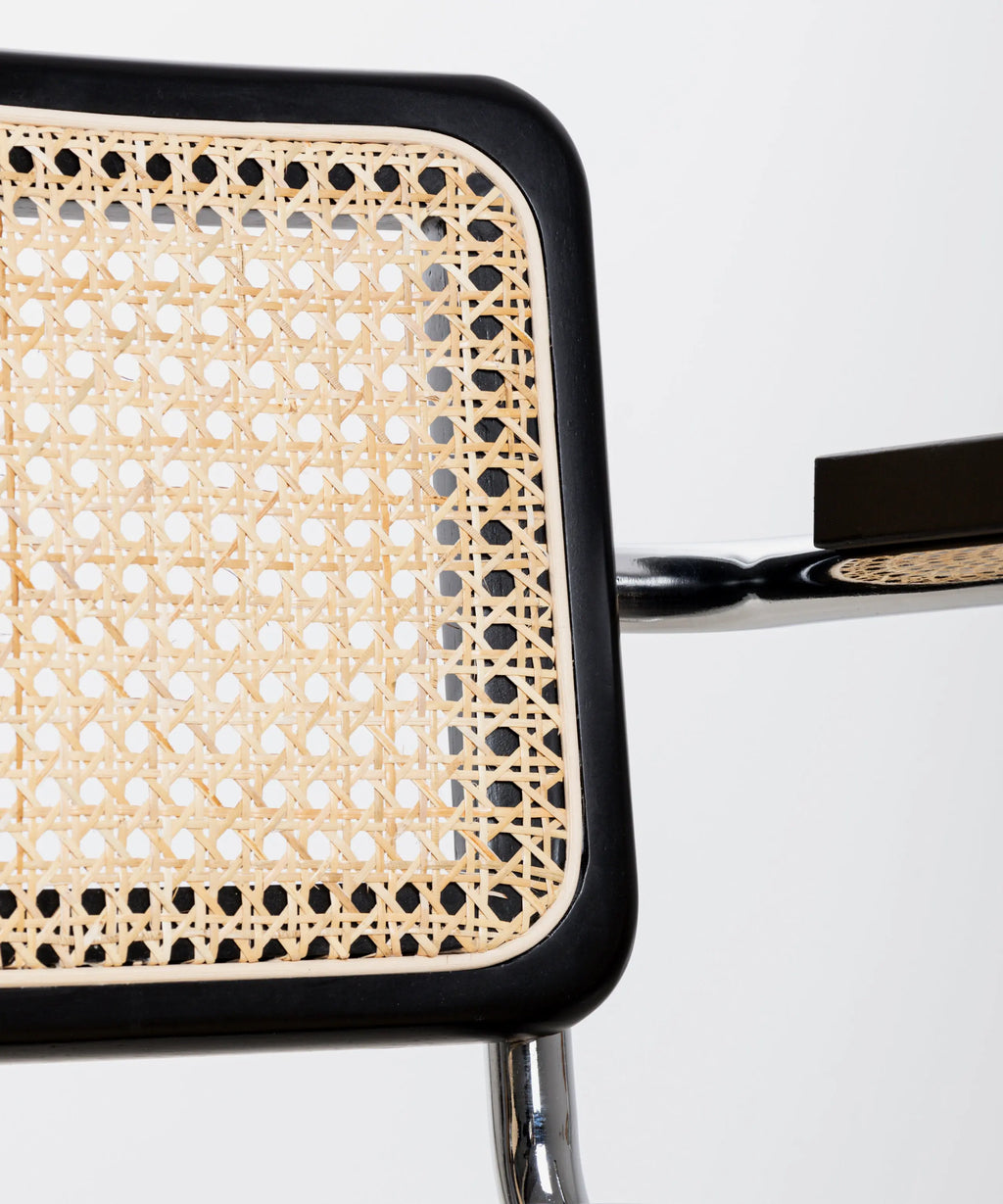 Silla de Comedor de Madera, Ratán y Metal Candy