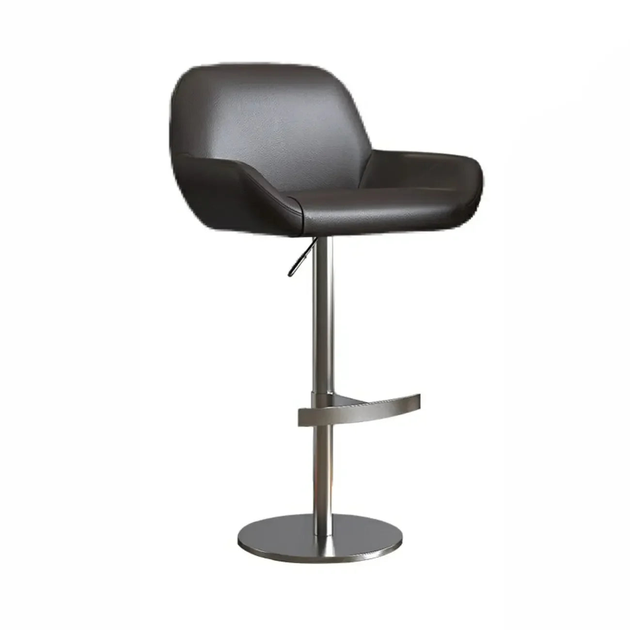 Minimalist Leather Swivel Bar Stools with Low Back for Kitchen