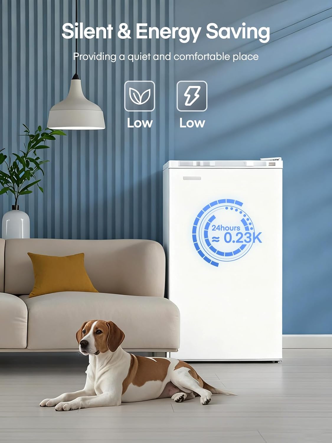 FOHERE Petit Frigo avec Congélateur de 91L, Réfrigérateur à une porte, Bac à Légumes, Thermostat Réglable, Silencieux, Petit Frigo de Bureau, Porte Réversible, Dortoir, Chambre, Blanc