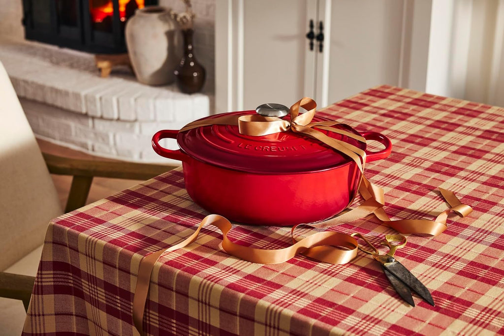 LE CREUSET Cocotte Ronde Basse en Fonte émaillée Signature, 30 cm, 6,2 L, Cerise, 21179300602430
