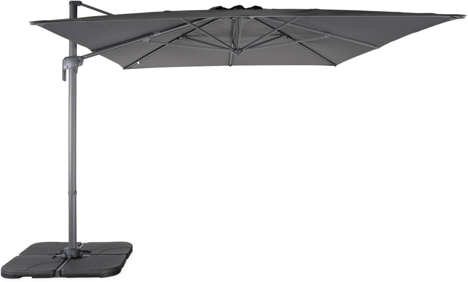 Alice's Garden - Parasol déporté rectangulaire 3x4m – Antibes – gris – parasol déporté. inclinable. rabattable et rotatif à 360°
