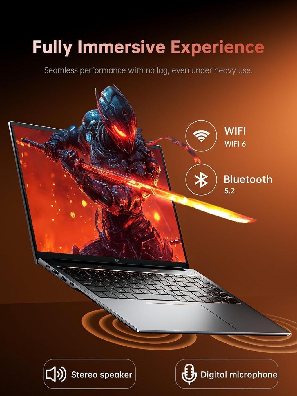 ACEMAGIC 2025 Pc Portable Gaming Ryzen 7 7735HS (Jusqu'à 4,75 Hz) DDR5 16Go Ram 512Go SSD 4800MHz Étendre à 4 to Ordinateur Portable Comparable Core i7-13700H Clavier rétroéclairé,WiFi 6,16 Pouces