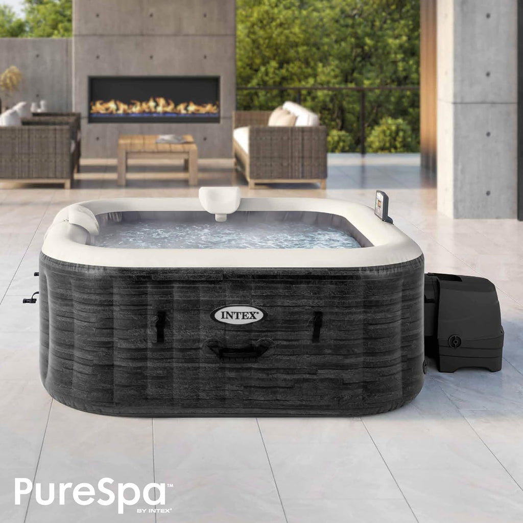 Intex - 28450EX - Pure Spa Bulles Ardoise 4 Places, Gris Ardoise