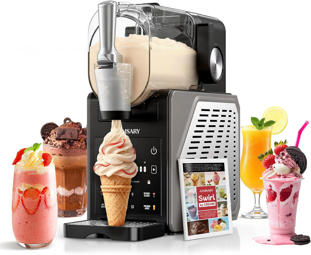 Machine à granita – 2,5 L slushie pour la maison, avec écran LED, 6 programmes préréglés pour crème glacée, margaritas, frappés, milkshakes, nettoyage automatique, sans glace (Black)