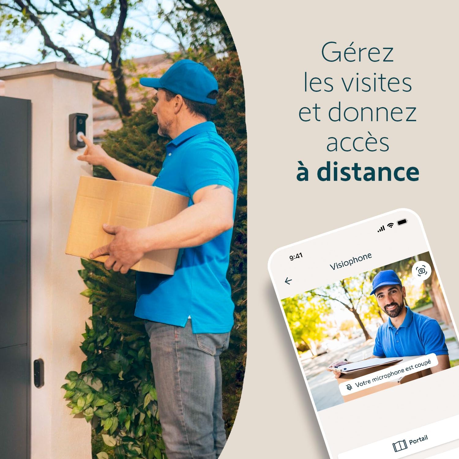 somfy 1871229 – Visiophone V350 Connect | Interphone connecté | Ecran 7 pouces | Vision nocturne | Gestion des visites à distance via l’app Protect | Contrôle jusqu’à 5 équipements motorisés RTS