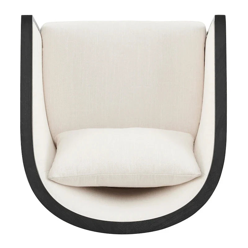 Tillman Linen Accent Arm Chair with Rattan