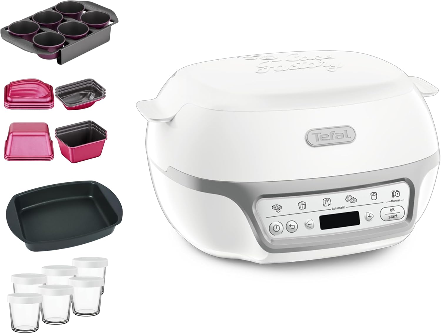 Cake Factory Délices Silver, Four à gâteaux intelligent, 5 programmes, mode manuel, moules muffins, cakes, madeleines, verrines, KD812110