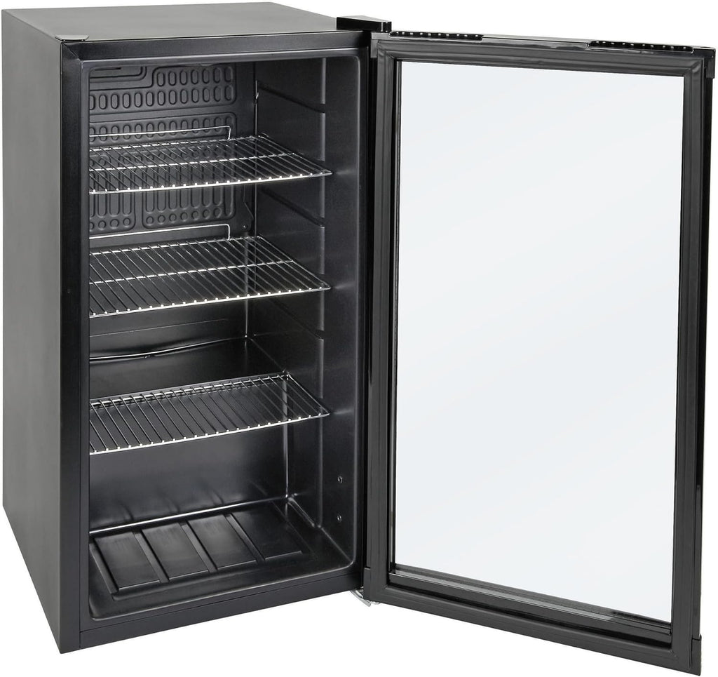 METRO Professional Réfrigérateur à boissons GPC1088, métal/verre, 43 x 49 x 83 cm, 88 L, réfrigération statique, noir