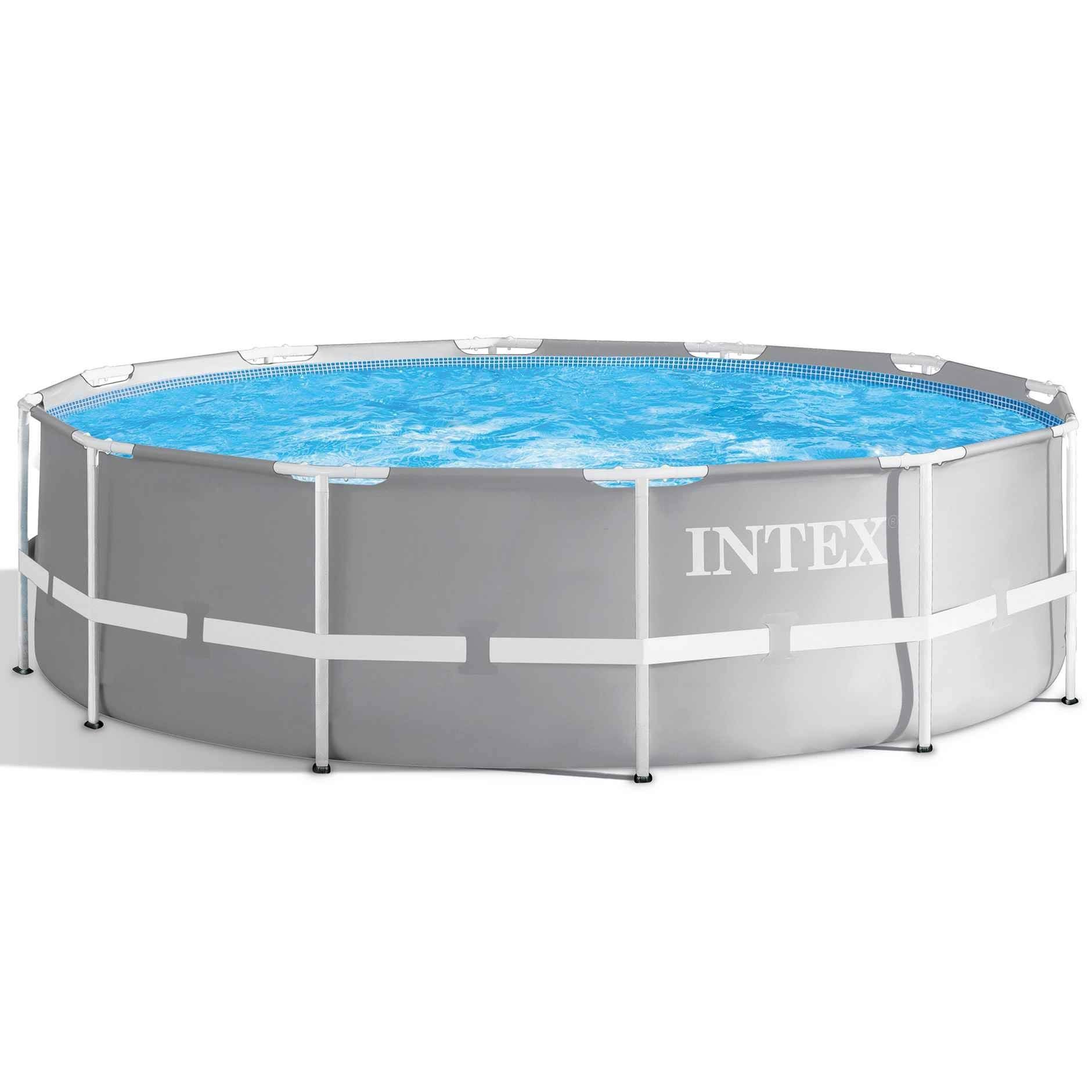 intex Piscine tubulaire Prism Frame ronde 3,66 x 1,22 m(Gris/Bleu)