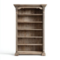 Bibliothèque en bois massif sculpté avec six étagères ouvertes