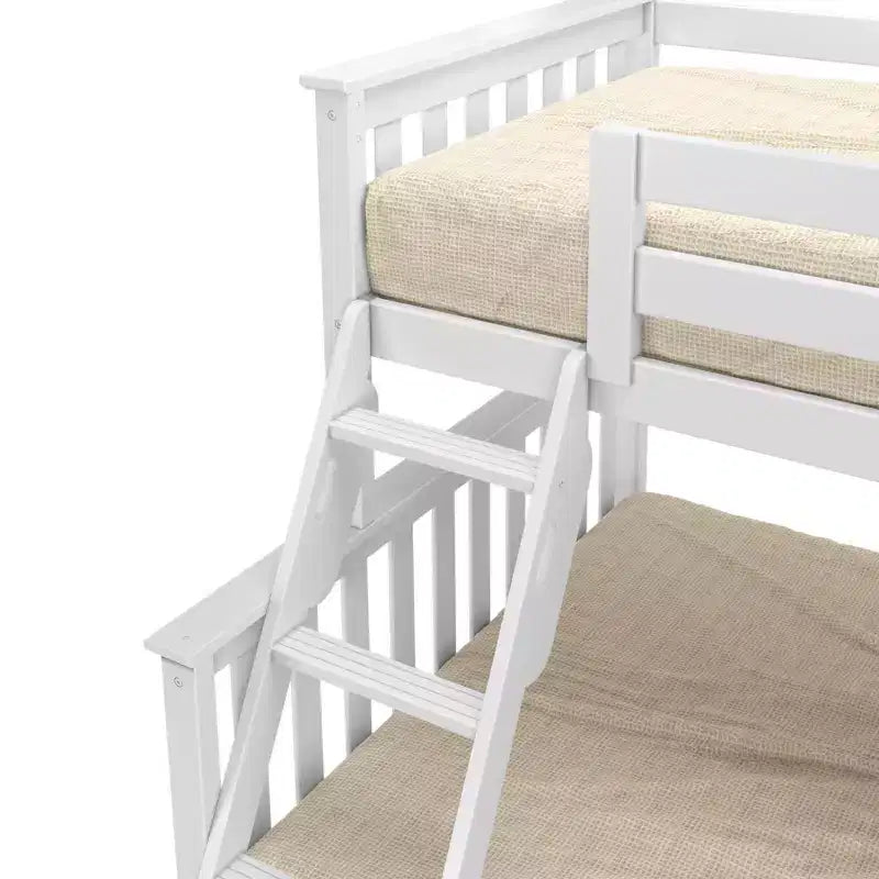 Max & Lily Solid Wood Bunk Bed, Twin over Full with Storage Trundle and Ladder for Kids