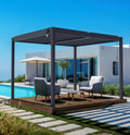 CAZEBOO Pergola Bioclimatique Autoportante Piana 3x2,5 m - 7,5 m² – Pergola Aluminium Gris avec Lames Orientables en Acier – Abri Terrasse et Jardin