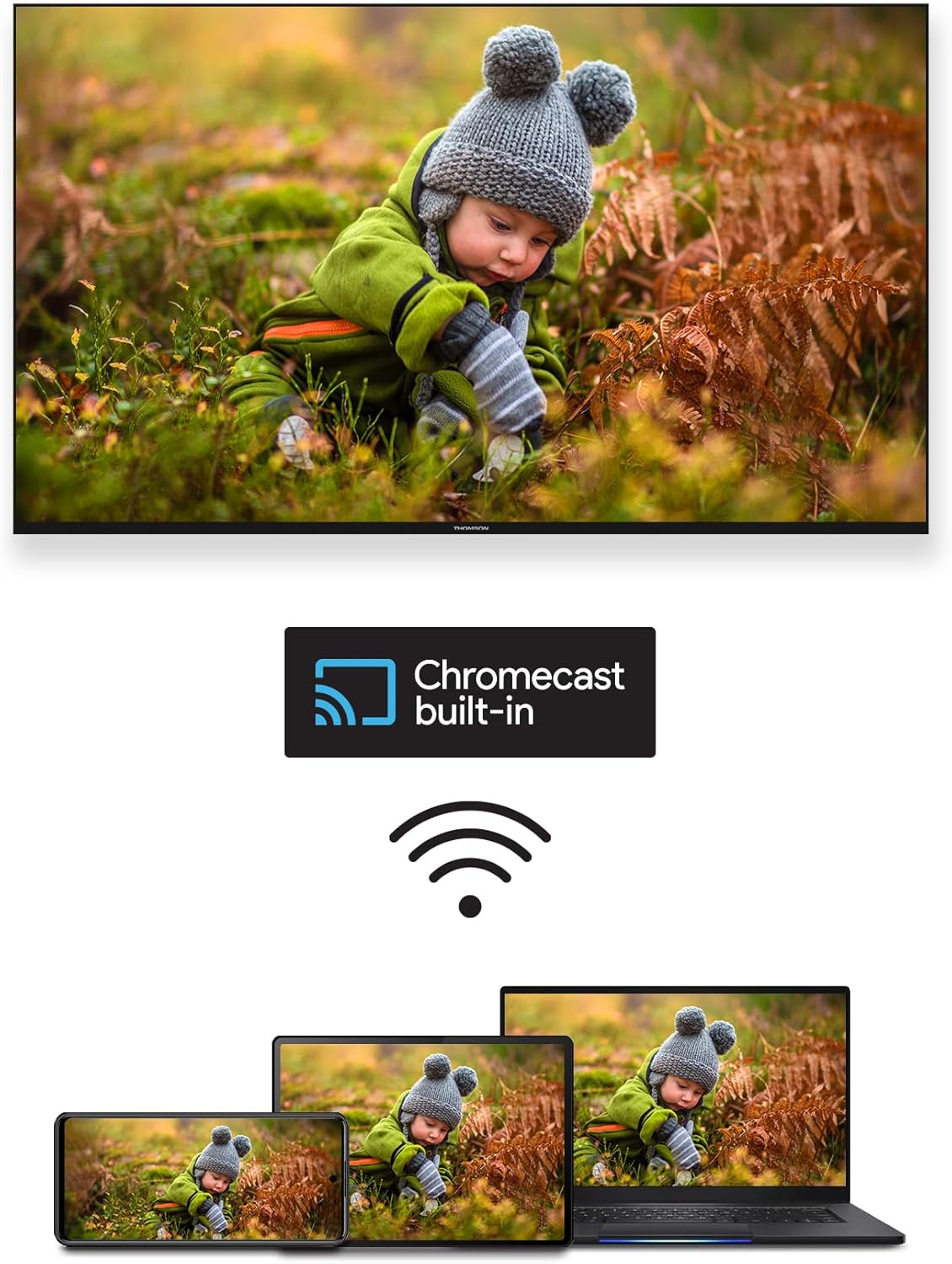 THOMSON 32 Pouces (80 cm) LED HD Smart Android TV, Google Assistant, Wi-FI, Dolby Digital, Bluetooth, Triple-Tuner (Câble-Satellite-Antenne), HDMI, CI, A Panneau- 32HA2S13