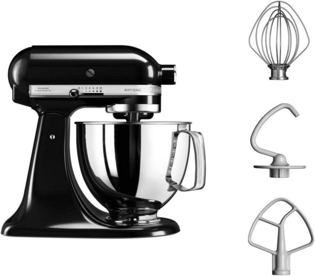 Robot pâtissier multifonction KitchenAid Artisan à tête inclinable avec 4 accessoires et bol de 4,8 L | Crème