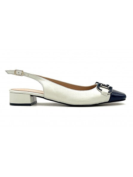 Escarpin Stocks Permanents Valia / Nacre - Marine