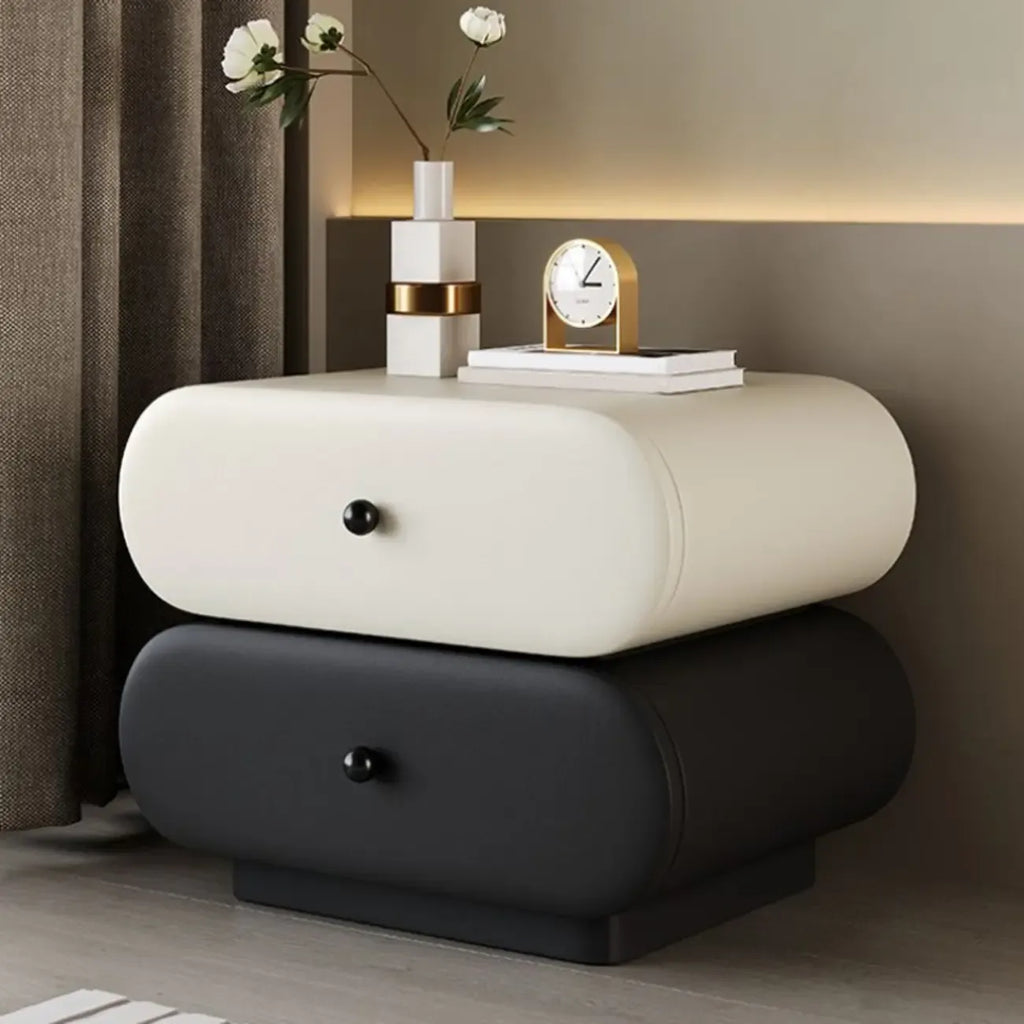 Modern Two-Tone Bedside Table with Storage Drawers