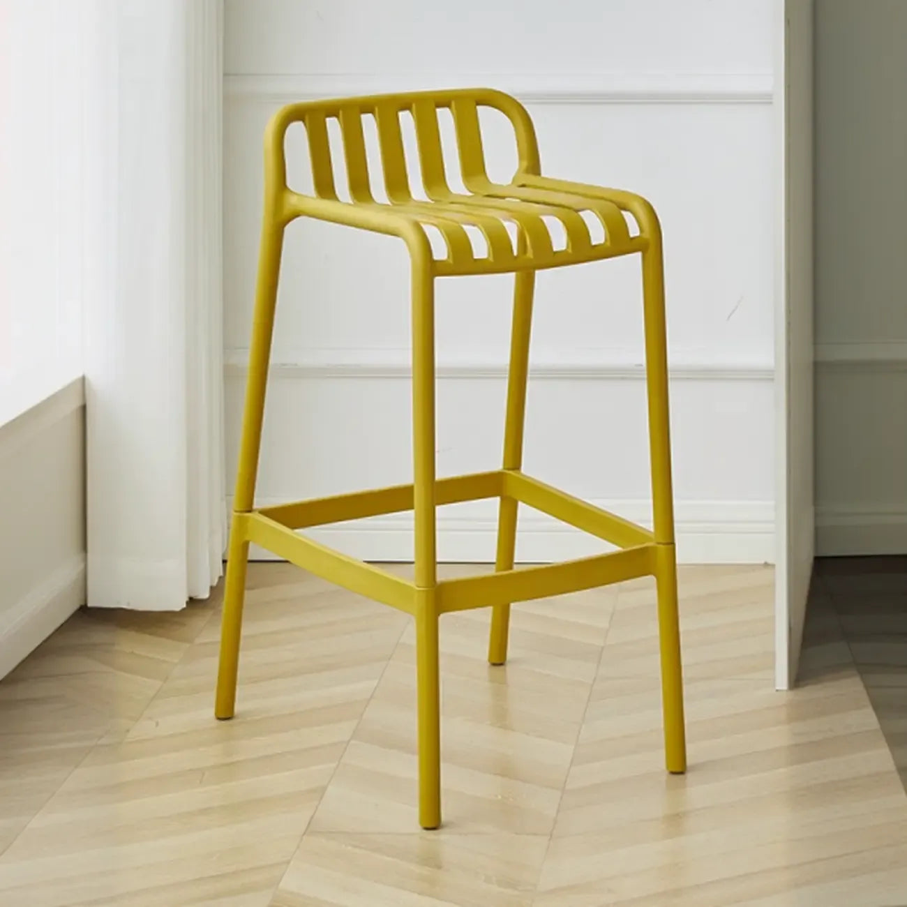 Minimalist Plastic Counter Bar Stool Outdoor Indoor