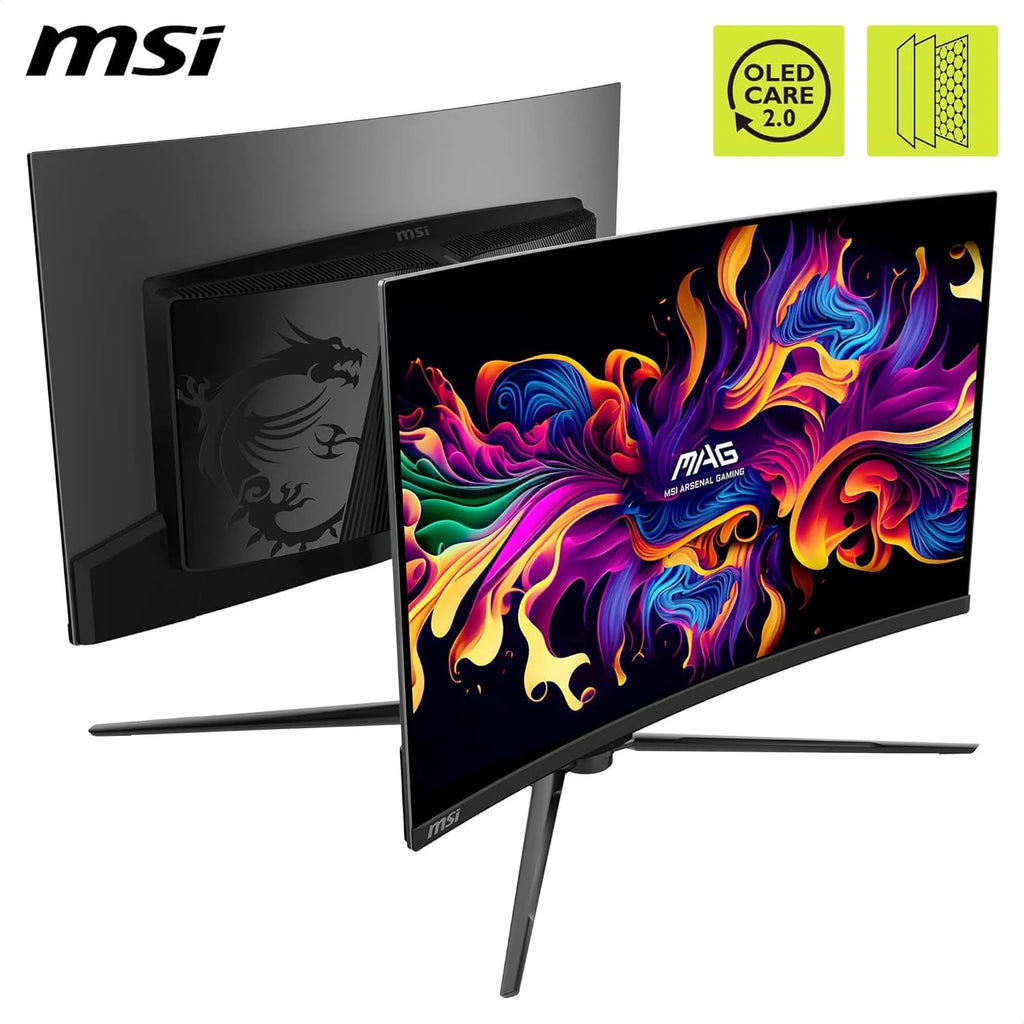 MSI MAG 321CUP QD-OLED Ecran Gaming incurvé 32'' 4K UHD - 1700R, Dalle Quantum Dot OLED 3840 x 1080, 165 Hz / 0.03 ms, DisplayHDR True Black 400, G-Sync, HDMI 2.1, DP 1.4a, USB Type-C (PD 15W), Noir