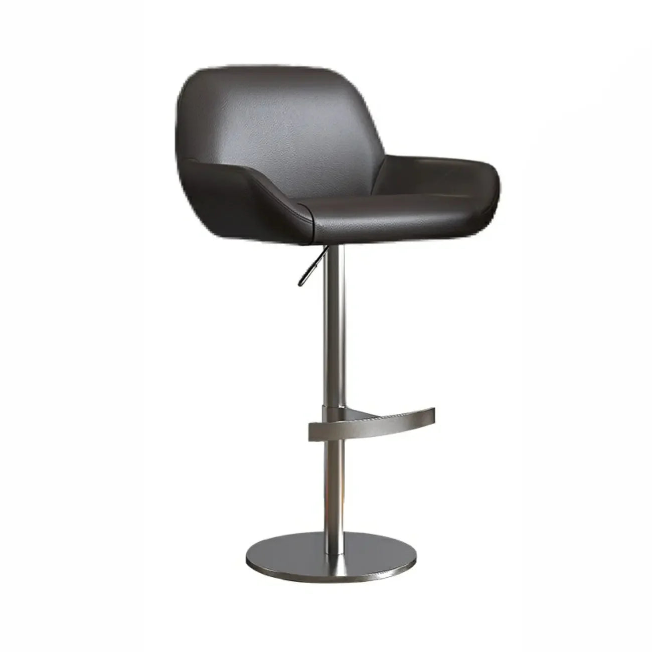 Minimalist Leather Swivel Bar Stools with Low Back for Kitchen