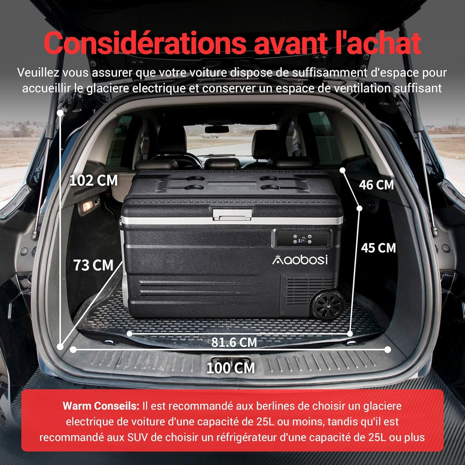 45L Glacière à Compresseur,Glaciere Électrique -20℃ à 20℃,Frigo Camion APP&Bouton Contrôle,12/24V DC et 100-240V AC Glaciere Camping Pour Voiture,Camion,Bateau et Prise De Courant -