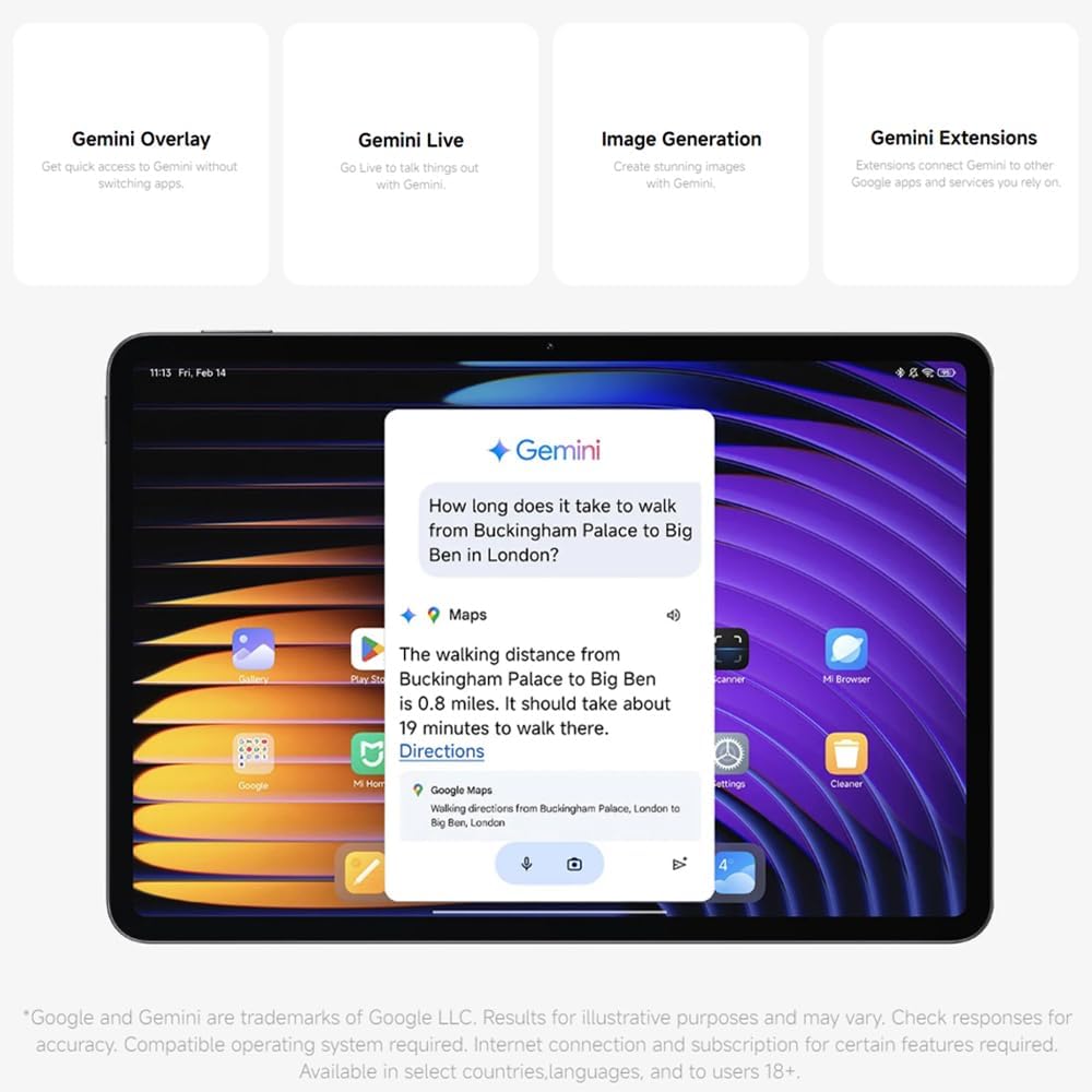 Xiaomi Pad 7 8 Go RAM, 128 Go ROM 4 haut-parleurs, WiFi, batterie de 8850 mAh, Snapdragon 7+ Gen 3, bleu, sans chargeur
