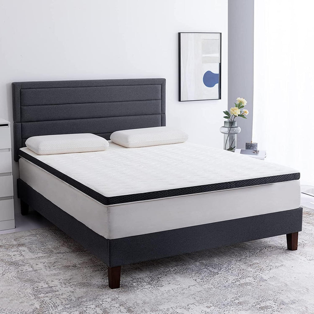 Amazon Basics Surmatelas de Mousse à Mémoire de Forme confortable, Très Moelleux, 160 x 200 x 7 cm, Blanc