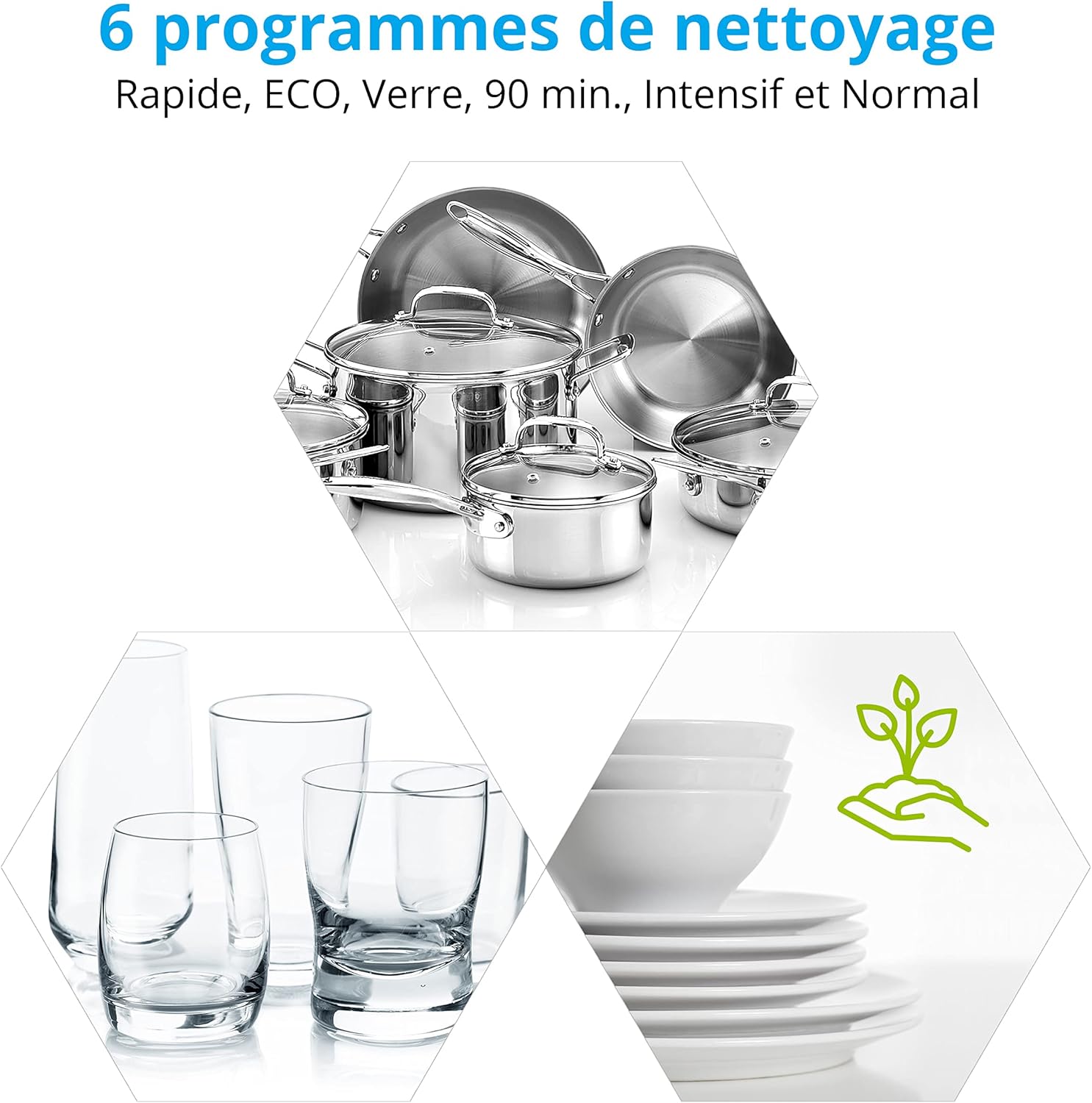 MEDION Lave-vaisselle de table DWT 60 (capacité 6 couverts, 7 programmes, affichage LED, 47dB, MD37496), argent