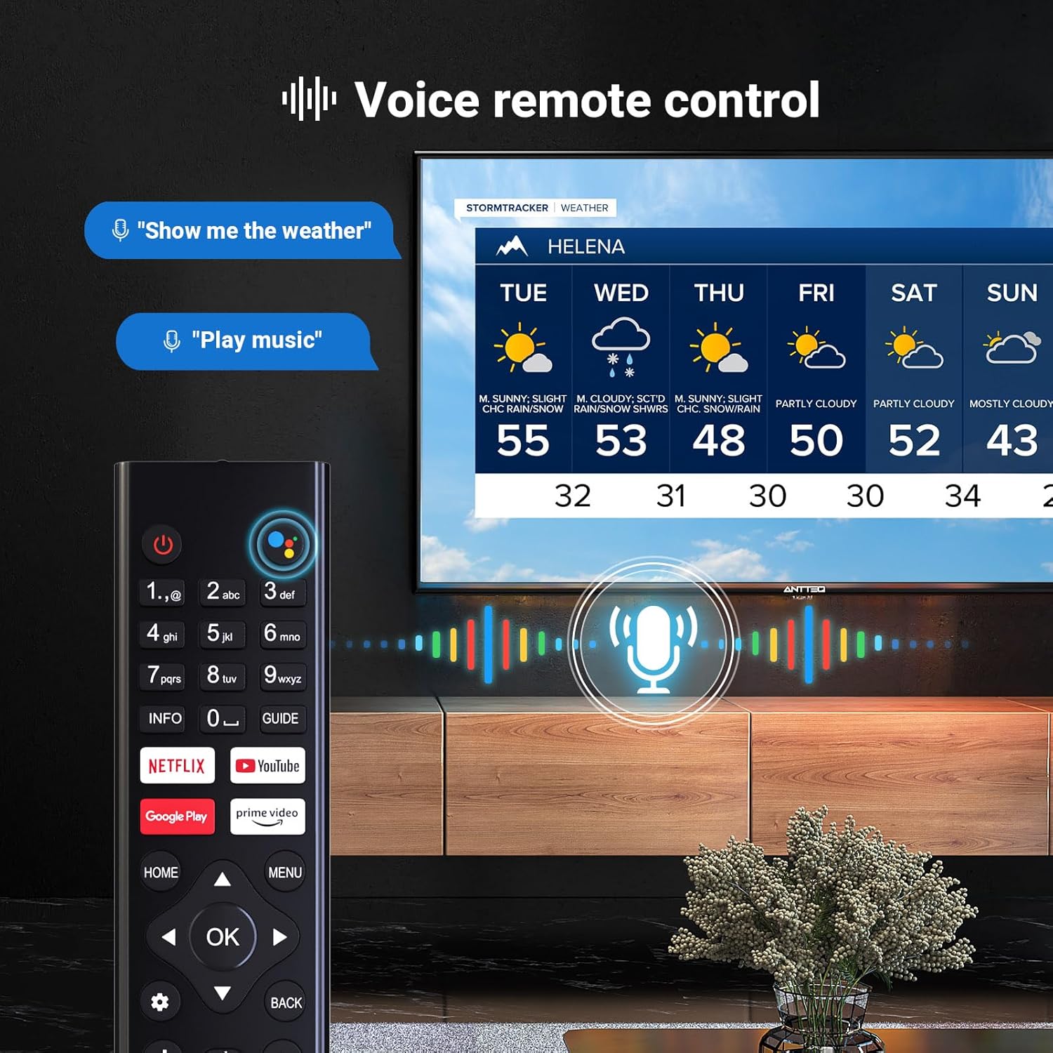 AG42F3 Smart TV 42 Pouces(106cm), Andriod TV LED FHD,Dolby Audio,Google Assistance,Bluetooth Triple Tuner(DVB-C/S2/-T2),Google Play Store((DAZN/Disney+/Netflix/Prime Video/Youtube),WiFi