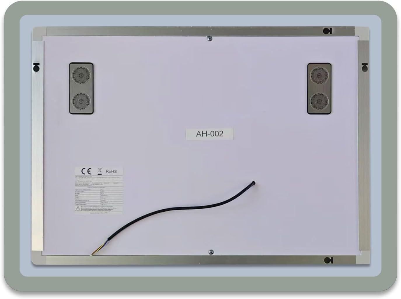AICA Miroir Salle de Bain rectangulaire 120 x 70cm, Bluetooth + 3 Couleurs + dimmable + grossissant + Horloge + Anti-buée + mémoire, Miroir Lumineux