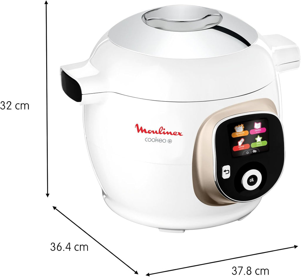 Moulinex Cookeo+ avec Extra Crisp, Multicuiseur, Air fryer, 10modes de cuisson, Cuisson sous pression, Recettes faciles pas à pas, CE85XCF0, Blanc
