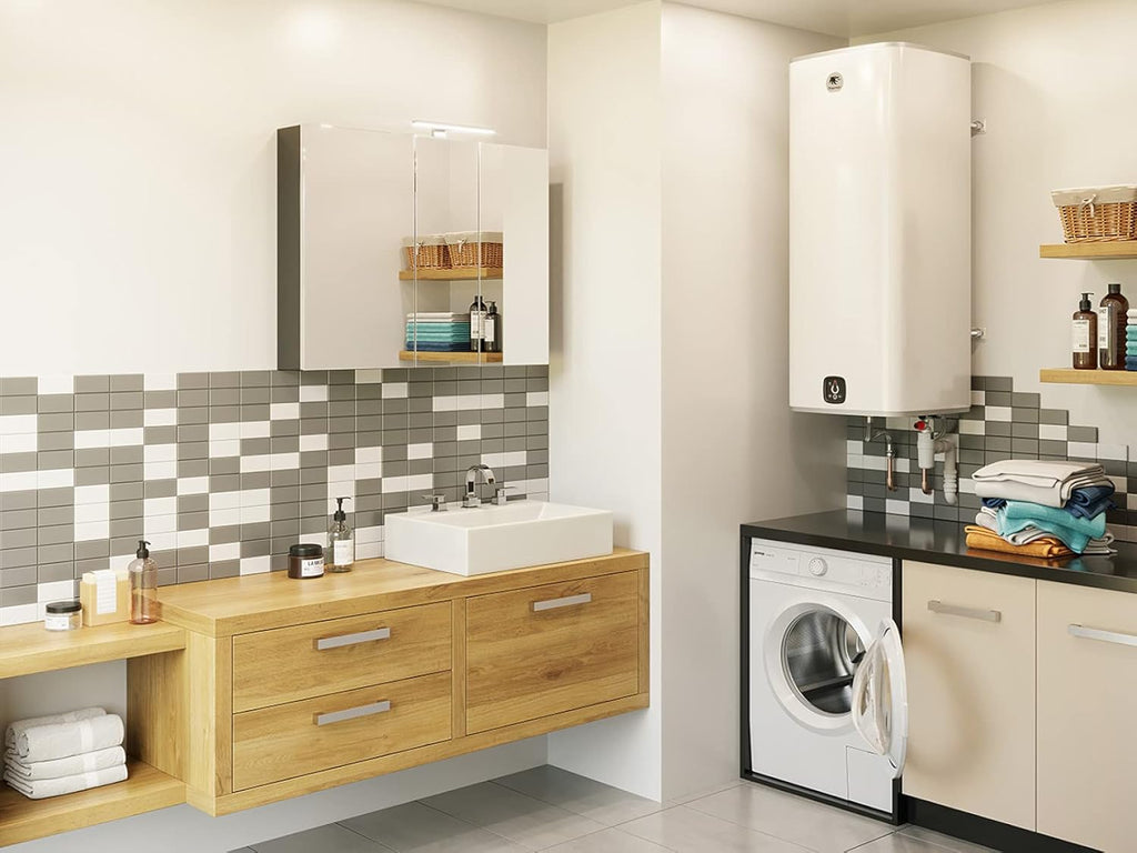 Chauffe-eau électrique Malicio 3 connecté Thermor - 2400W - Carré vertical mural - 100L - 3 à 4 personnes - Blanc